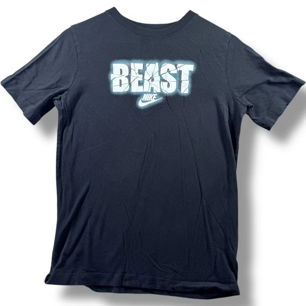 Nike Shirt Youth XL Black The Nike Tee Beast Logo Crew Neck Short Sleeve